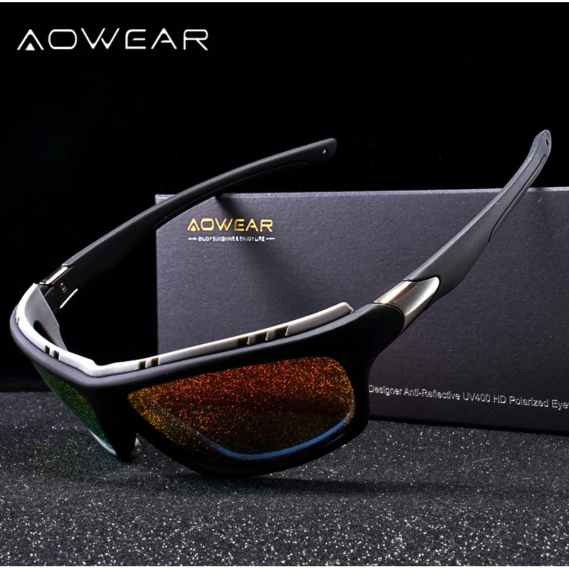 Мужские спортивные поляризационные солнцезащитные очки AOWEAR модные уличные
