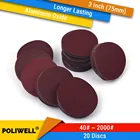 20 шт. 3-дюймовые 75 мм алюминиевые Оксидные шлифовальные диски с крюком и петлей с красным зерном для дремель для обработки дерева электроинструменты полировальные принадлежности