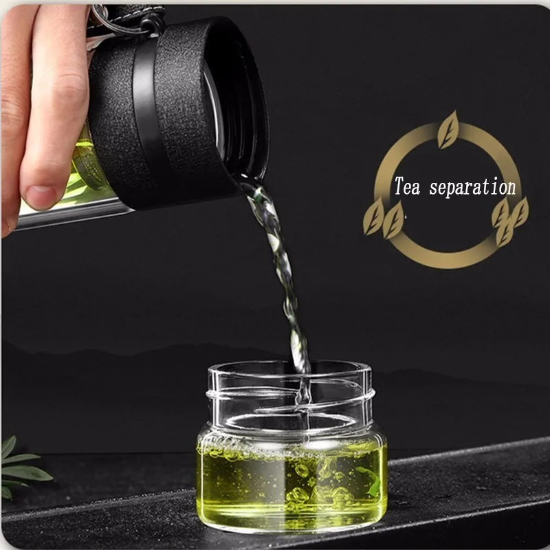 Стеклянная бутылка для воды делового типа 450 мл с фильтром заварки чая из