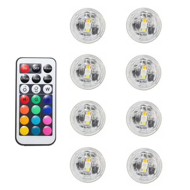1 controller 8 lamp Светодиодный подводный свет Водонепроницаемый IP68 с цветовой моделью RGB пульт дистанционного управления для наружного применения бассейн, фонтан Аквариум Украшение огни - Испускаемый цвет: 1 controller 8 lamp