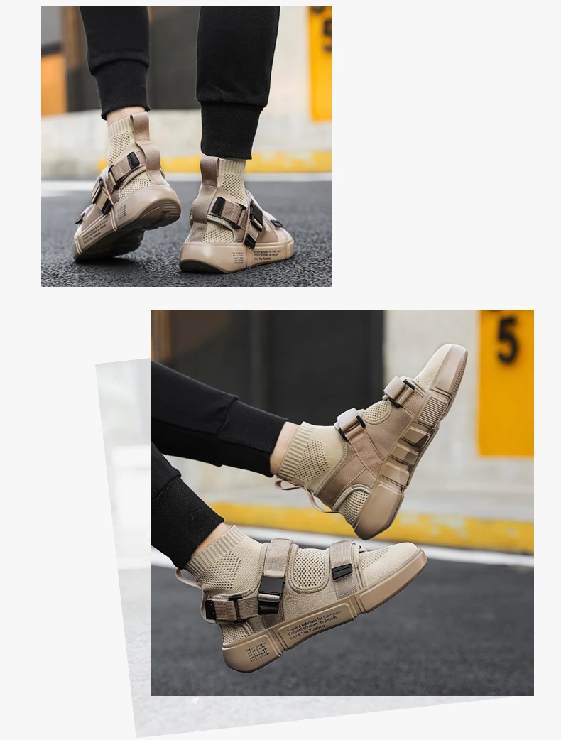 Men Fashion Casual Shoes Outdoor Comfortable white Sneakers New Autumn Winter Popular Hight-Top Walking Shoes High Quality