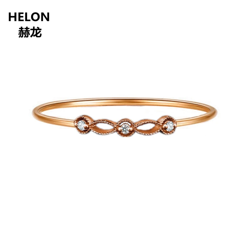 

Art Deco Solid 14k Rose Gold SI/H Natural Diamonds Ring Engagement Wedding Band Women Party Fine Jewelry Vintage Gfit
