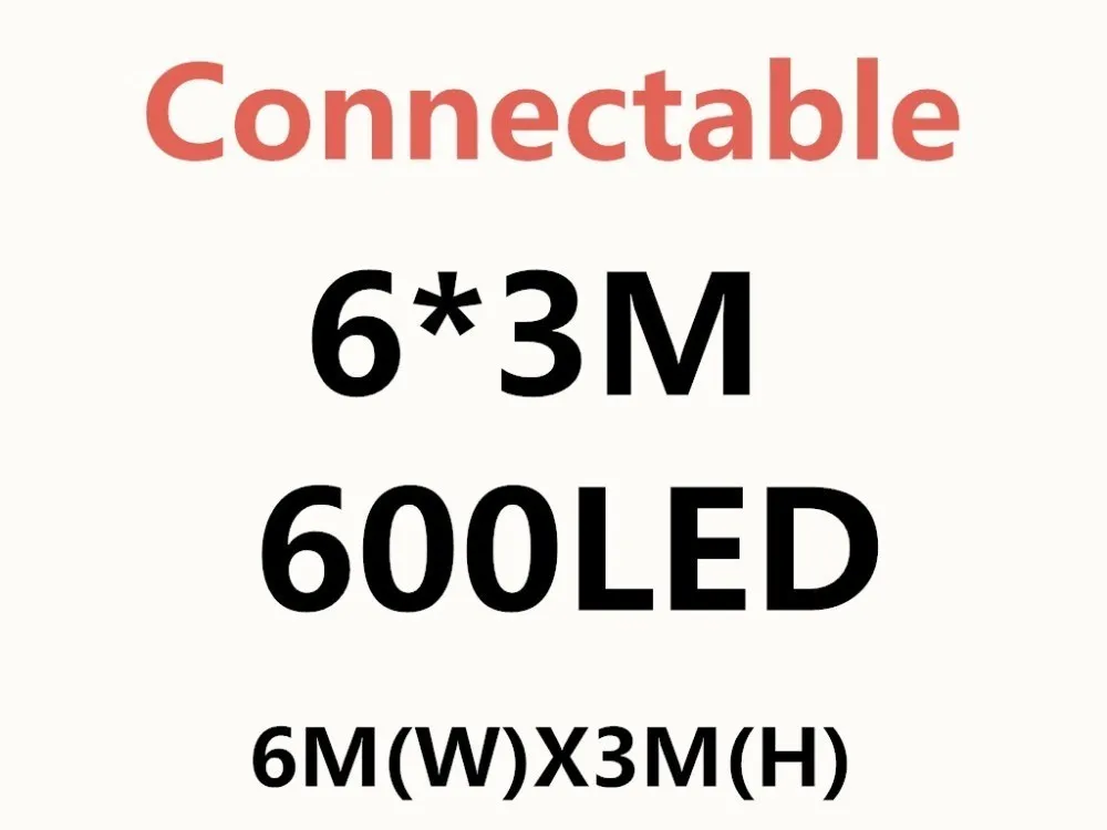 6X3 600LED Binval 3X3 м светодиодный светильник на Рождество, свадьбу, праздник, сказочный светильник для вечерние, для дома, сада, спальни, внутреннего настенного светильника, украшения - Испускаемый цвет: 6X3 600LED