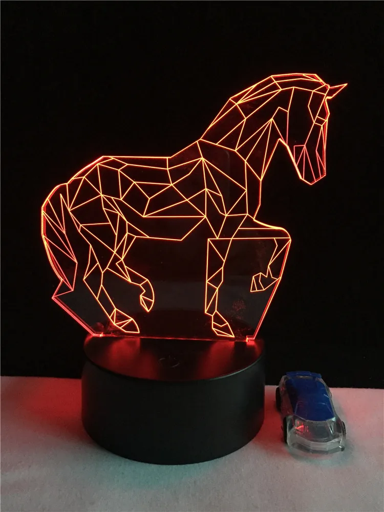 GAOPIN творческий животное лошадь 3D лампа светильник светодиодный USB Настроение