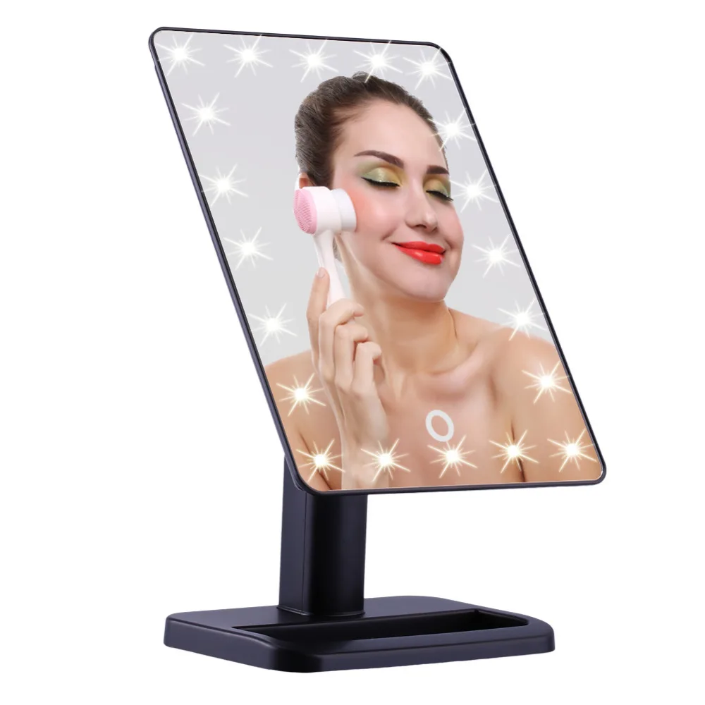 20 LED сенсорный экран зеркала для ванной с подсветкой зеркало макияжа настольный