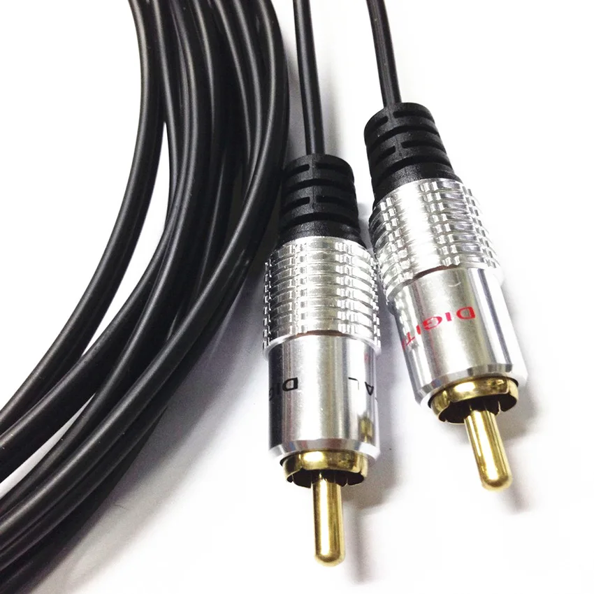 3 фута 1 м металлический корпус позолоченный двойной RCA папа-папа аудио кабель