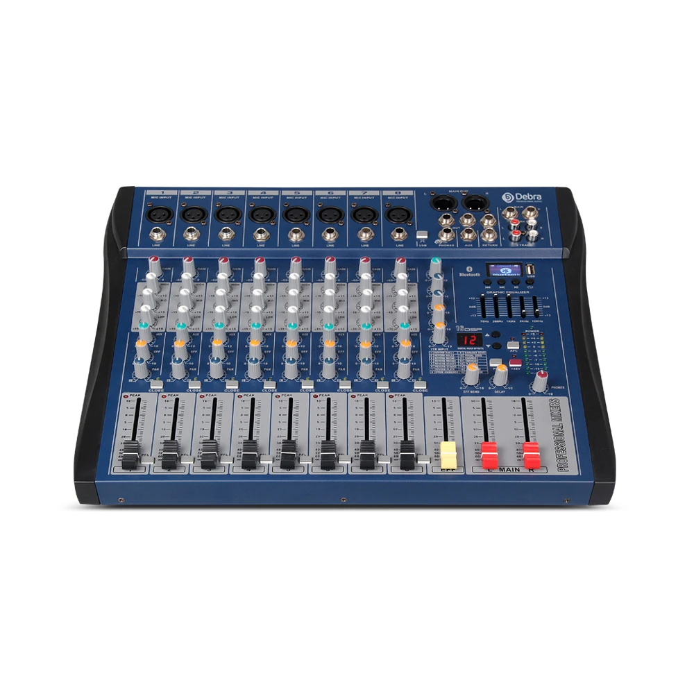 Хороший звук! USB Bluetooth dj контроллер миксер профессиональный усилитель 8 канальный