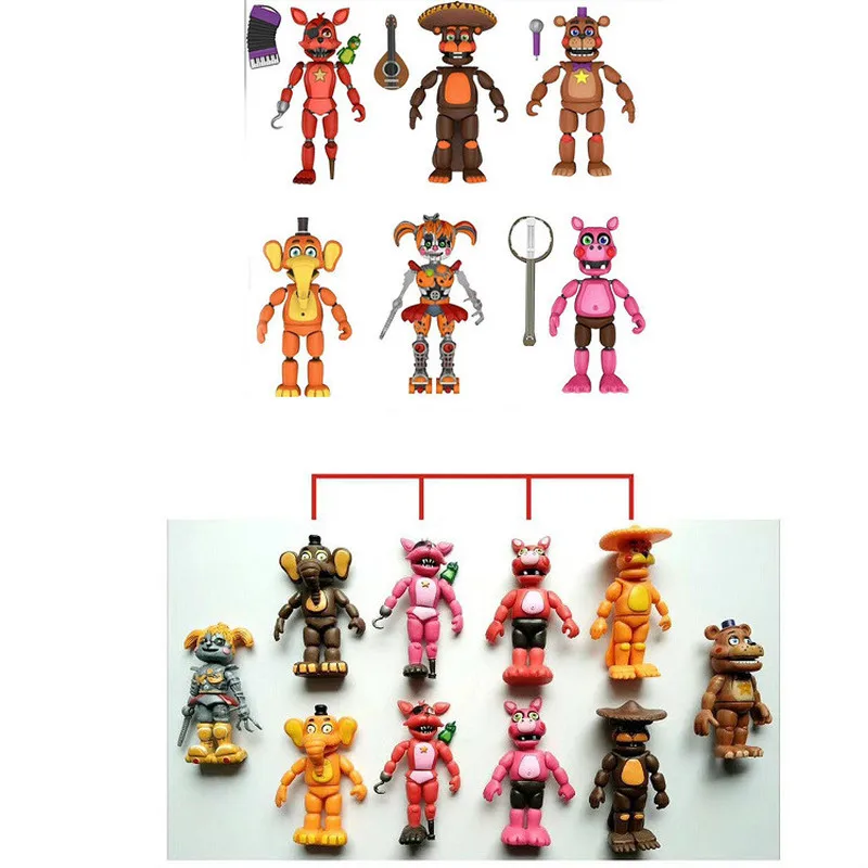 6 шт./компл. 11 см игра Five Nights At Freddy's экшн фигурка Оптовая продажа игрушек Foxy Freddy