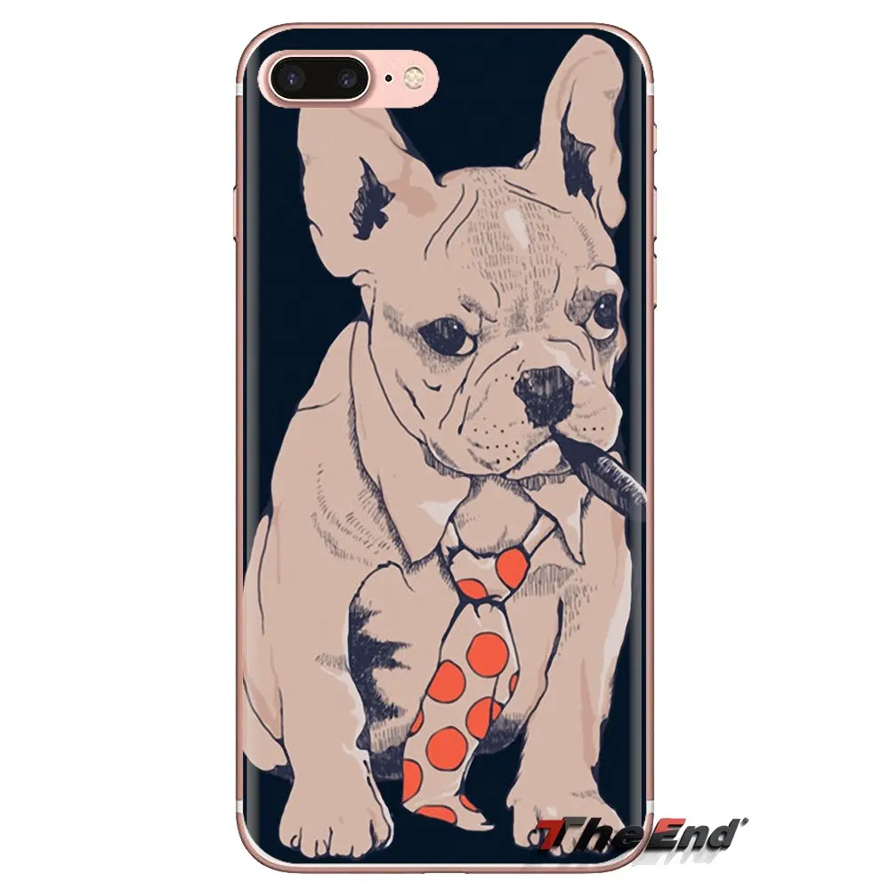 For Xiaomi Mi4 Mi5 Mi5S Mi6 Mi A1 A2 5X 6X 8 9 Lite SE Pro Max Mix 2 3 2S French English Bulldog with flower Soft Cases Cover |