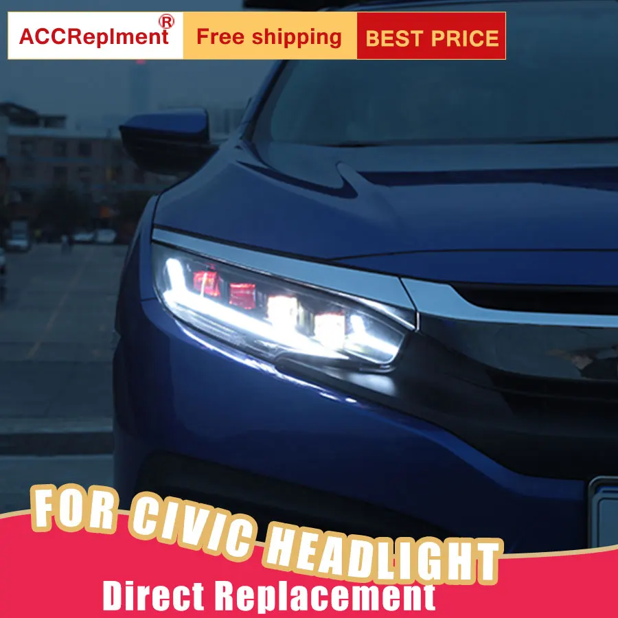 2 шт. светодиодный фары для Honda Civic 2016-2019 Автомобильные ангельские глазки все HID