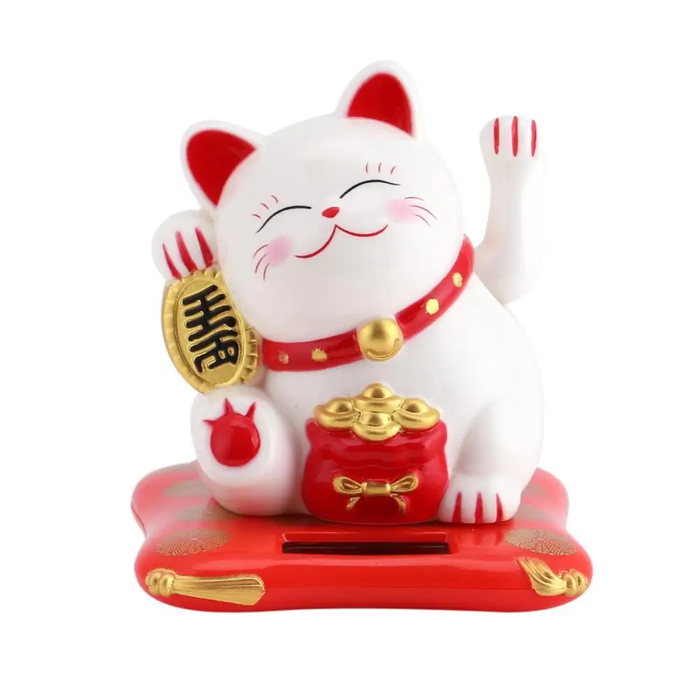 Домашний Автомобиль приветствовать Fortune Cat встряхивания ручной Lucky Cat оформить заказ украшение для прилавка, развевающиеся Декор для дома, с изображением кота аксессуары современный - Цвет: White