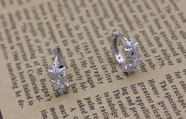 Anenjery pendientes, 925 пробы, серебряные, 3 цветка, циркониевые серьги-гвоздики для женщин, brincos oorbellen, Букле д 'ореиль, S-E13