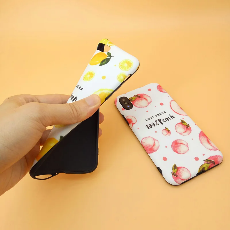 Летом свежие фрукты лимон персик крышка для iPhone X 10 матовый мягкий силиконовый