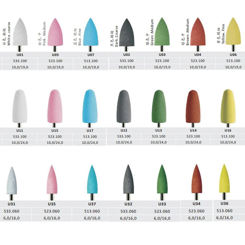 100 шт./кор. стоматологические абразивные материалы большие силиконовые насадки