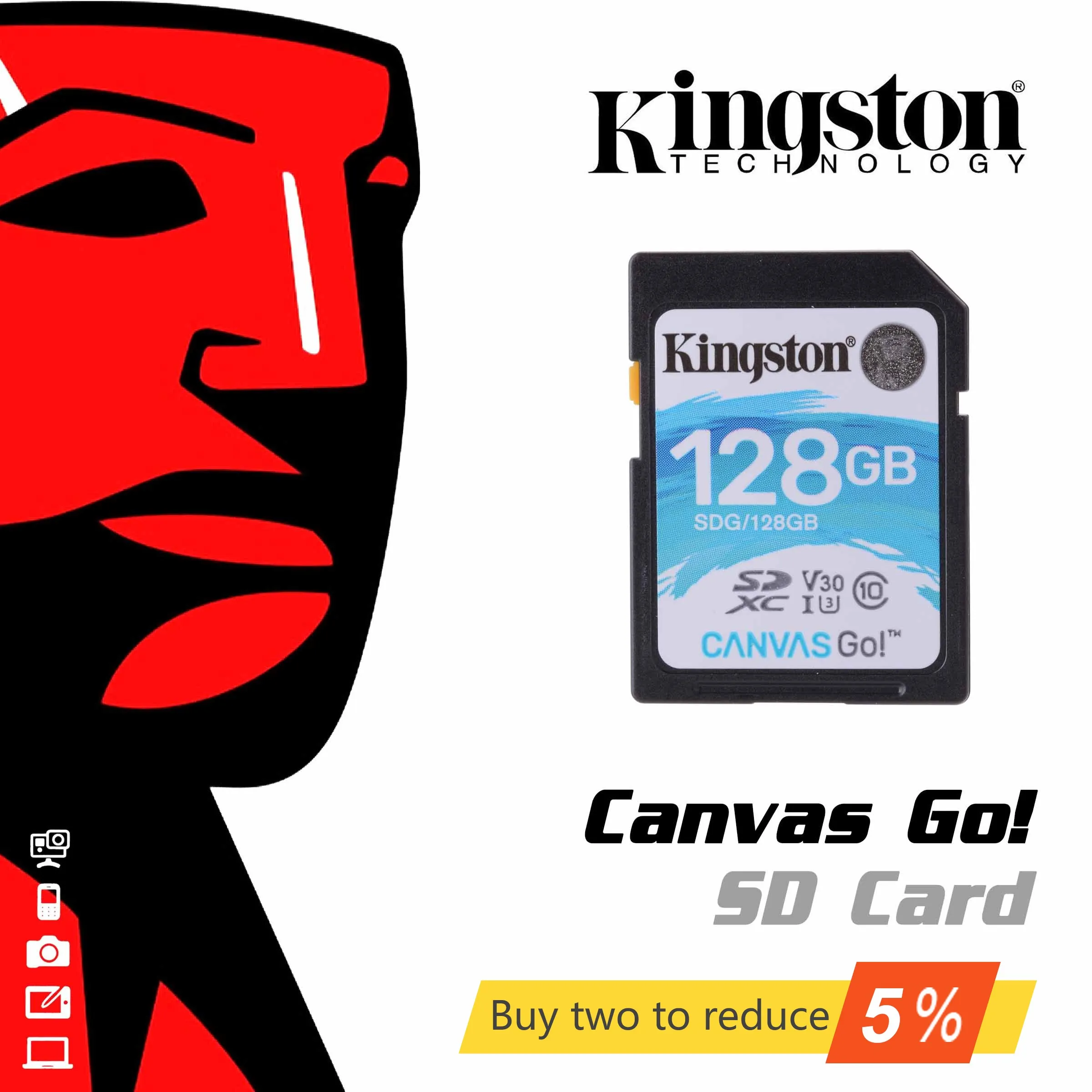 Kingston SD карта памяти класс 10 128 ГБ 64 32 256 ГБ|Карты памяти| |
