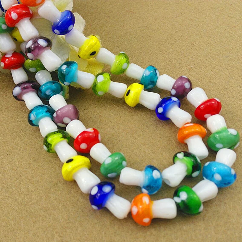 Бусины в форме грибов 12 х17 мм 20 шт./лот|loose beads|lampwork beadsbeads jewelry making |