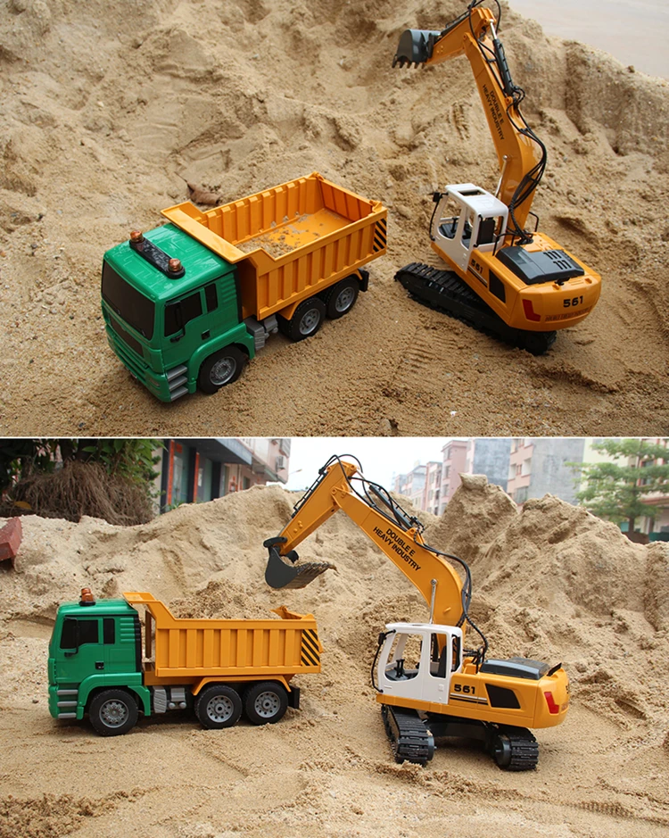 1:16 RC экскаваторы RC грузовик 17ch пульт дистанционного управления инженерный экскаватор Многоцелевой DIY сплав инструмент модель транспортных средств детские игрушки