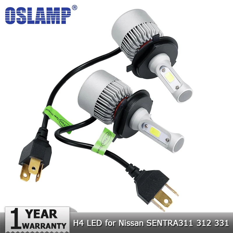 Oslamp H4 Hi Lo Beam Автомобильные светодиодные лампы для фар 72 Вт 8000lm 6500 к 12В 24В фары Nissan