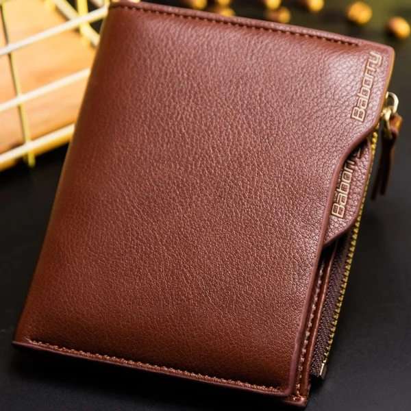 brown wallet Хит, модный мужской кошелек с отделением для монет, кошелек, держатель для ID карт, кошелек, клатч с молнией, мужской кошелек, T051 - Цвет: brown wallet