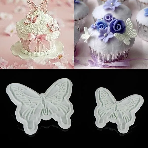 Best Quality 2pcs DIY Butterfly Cutters Mold Cake Fondant Sugarcraft Cookie Decorating Tool