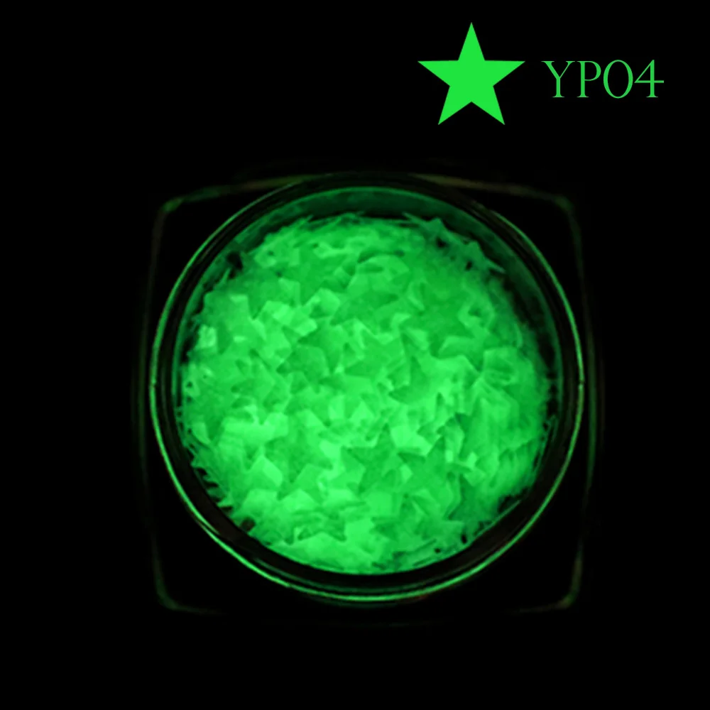YP04 Moon Start дизайн ногтей блестки светящиеся блестки светится в темноте форма цветка хлопья флуоресцентные Советы украшения Маникюр SAYP01-07 - Цвет: YP04