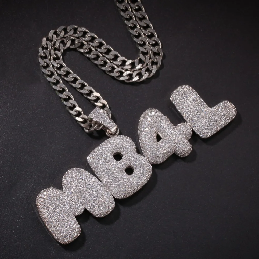 BLING KING CZ Bubble начальные буквы сочетание слов имя OEM соединительное звено подвеска