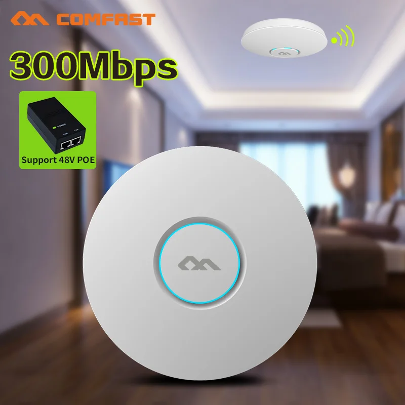 CF-E320N-v2 300Mbps Wireless Access Point 2.4G Ceiling AP Router Wifi Indoor Long Range 2*3dBi built Area WIFI Repeater | Компьютеры и