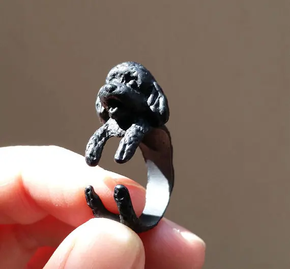 Минимальный 1 шт. животное пуделя кольцо кольца заявление ювелирное изделие