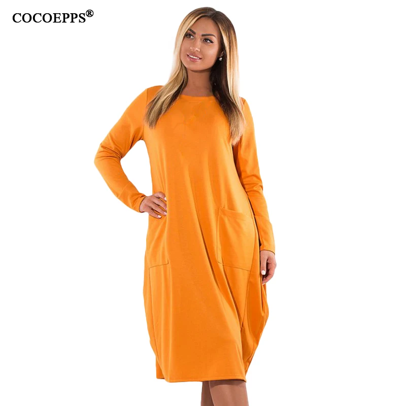 COCOEPPS 2019 5XL 6XL Women Winter Dresses Fashion Plus Size women Clothing Loose Dress Big Casual Elegant Warm vestidos | Женская