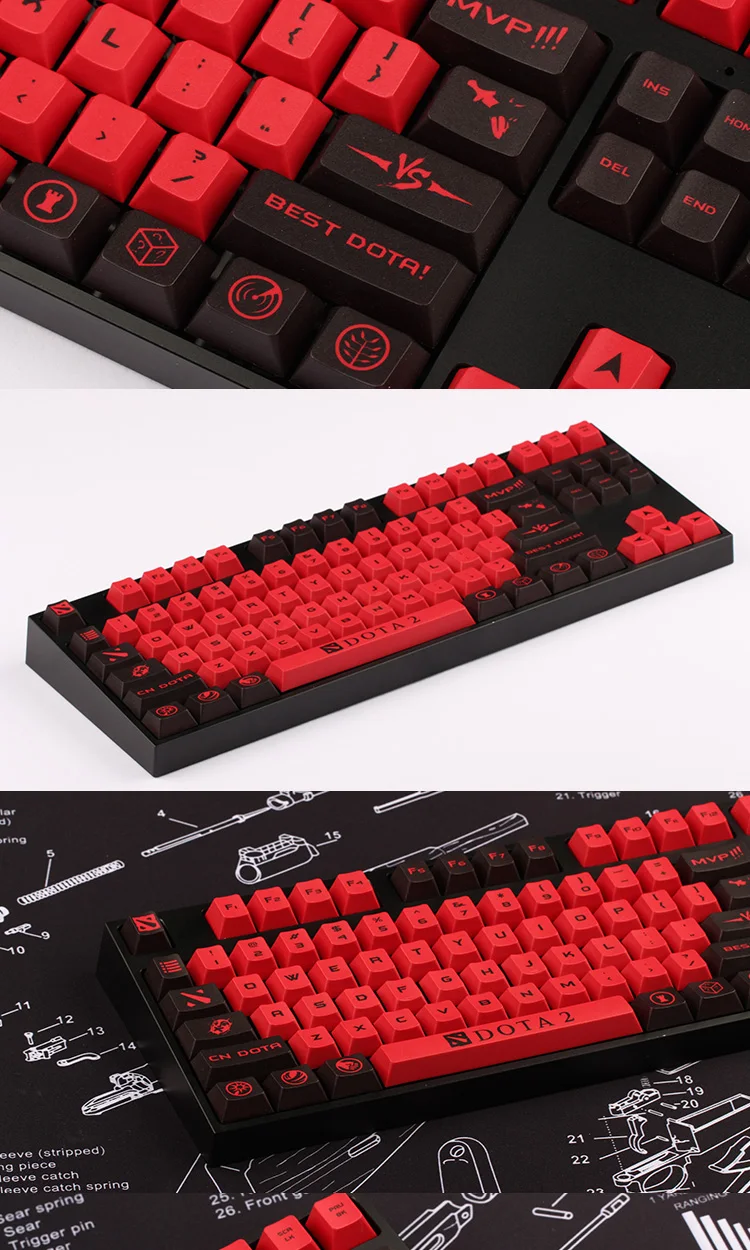MP Dota2 DIY Keycaps PBT Сублимация Keycap вишневые профили полный набор Индивидуальные персонализированные для механической клавиатуры Keycap