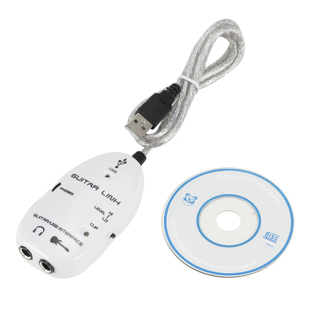 Гитарный USB интерфейс Соединительный кабель адаптер аудио разъем рекордер для ПК/компьютера аксессуары для гитары