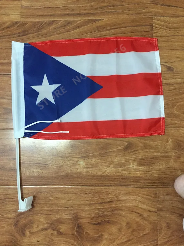 

Флаг на окно автомобиля Пуэрто-Рико, 30x45 см, украшение автомобиля из полиэстера с флагштоком, бесплатная доставка