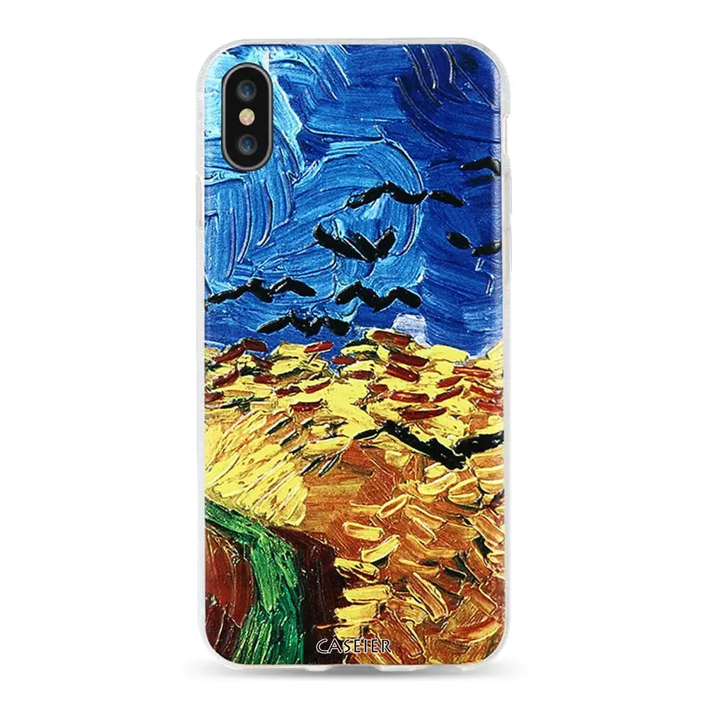 10 Чехол IER, чехол с тиснением для iPhone X, XR, XS, MAX, 8, 7, мягкий ТПУ, чехол для iPhone 5 5S se, 6, 6 S, 8, 7 Plus, чехол, Ван Гог, аксессуары для телефона - Цвет: 10