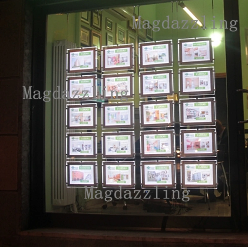 Двухсторонний светодиодный дисплей A4 для окон недвижимости акриловая