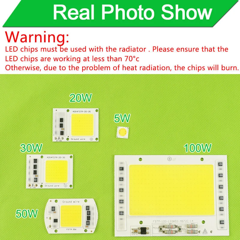 COB светодиодный светильник переменного тока 110V 220V 100 Вт 50 30 20 5 Smart IC драйвер DIY