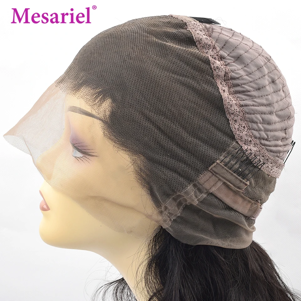Mesariel 150% человеческие волосы на кружеве Wigs360 предварительно сорвал Remy перуанские