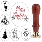 Рождественская печать на воске, праздничная печать на воске, печать на карточке, 20 моделей, Санта, дерево, олень, Снежинка, снеговик