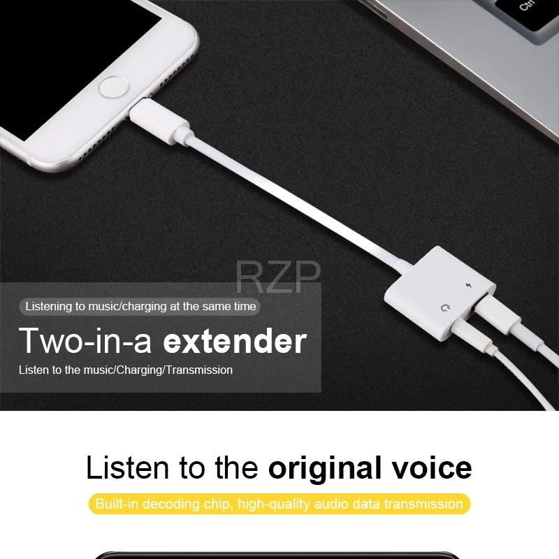 RZP двойной разъем для зарядки аудио адаптер для iPhone 7 8 Plus X IOS 12 музыка и вызов для наушников аудио адаптер зарядки конвертер