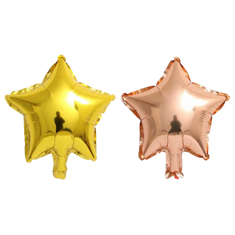 gold rose gold 10 шт 10 дюймов пятиконечная звезда фольгированный шар для душа ребенка детский день рождения вечеринка Свадьба Декор поставки детские шары globos - Цвет: gold rose gold