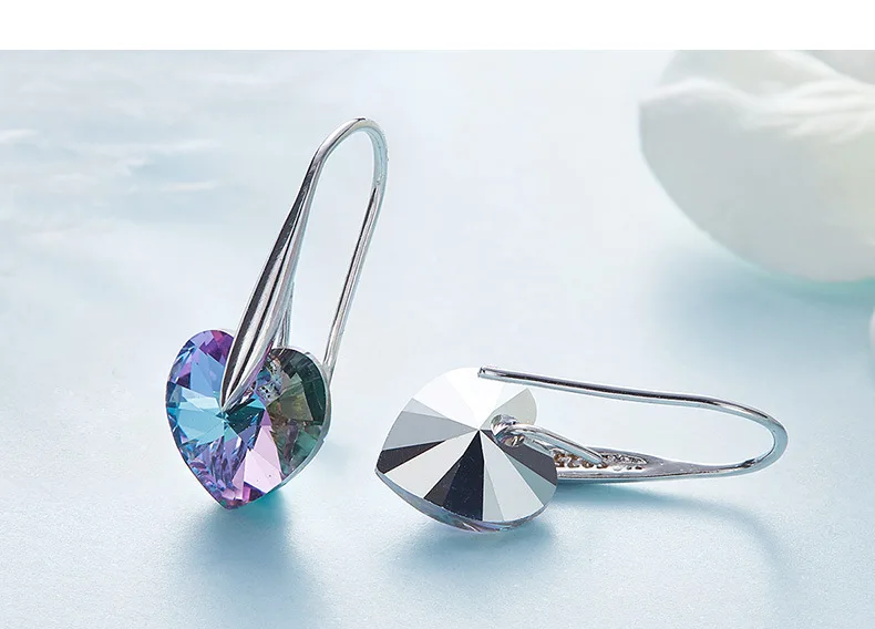 Женские серьги Warme Farben с кристаллами Swarovski, S925, серебристые, синие, в форме сердца, серьги-капли, хорошее ювелирное изделие, вечерние серьги