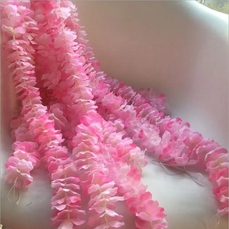 Goede 100 Stks/partij Elegante Witte Orchidee Wisteria Wijnstokken Elke Strip 79 Inches Zijde Kunstbloem Kransen Voor Weding Decoratie
