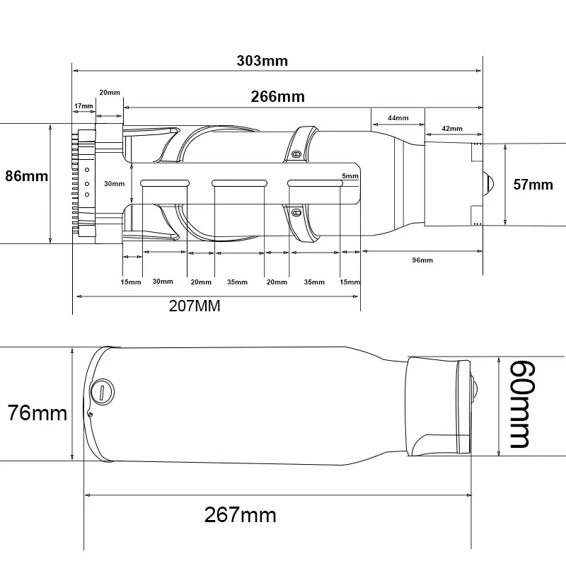 Аккумулятор для мини бутылки Samsung 10S2P 36В 5ач 7ач 252Wh с USB и замком электрического