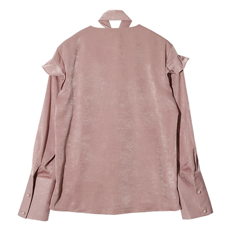 Fashion Stand Collar Bow-belt Ruffles Women Blouses Shirt Full Sleeve Vintage Peplum Tops Summer Blusas femme 2018 |
