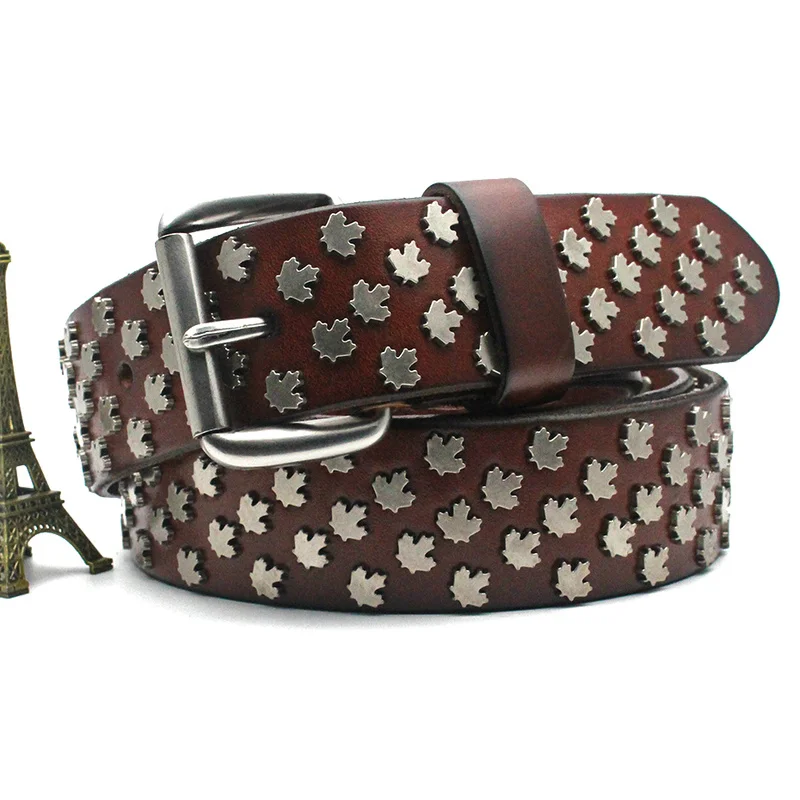 ZAYG модные дизайнерские женские/мужские пояса цветок лист металла шипованных контактный застежка/harajuku/Высокое качество женские ремни роскошные мужская bel