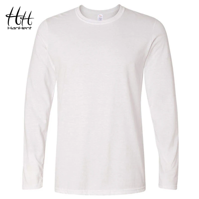 LT0001White HanHent Забавный дизайн футболка мужская бодибилдинг футболка с длинным рукавом полная Повседневная рубашка хлопковые топы Camiseta Hombre Manga Larga - Цвет: LT0001White