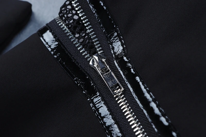 

Beateen Fashion Sexy Black Sheath Bodycon Mini Dress Mesh Half Sleeve Solid Club Night Out 2019 New Fashion Party With Zipper