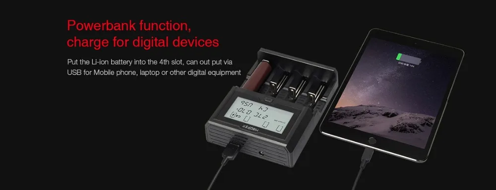 Miboxer 4 слота 100mA 800 мА/ч, 3A ЖК-дисплей Экран Батарея Зарядное устройство для батарей Li-Ion(литий-ионных)/никель-металл-гидридный/никель-кадмиевый 18650 14500 26650 AAA AA аккумуляторные батареи