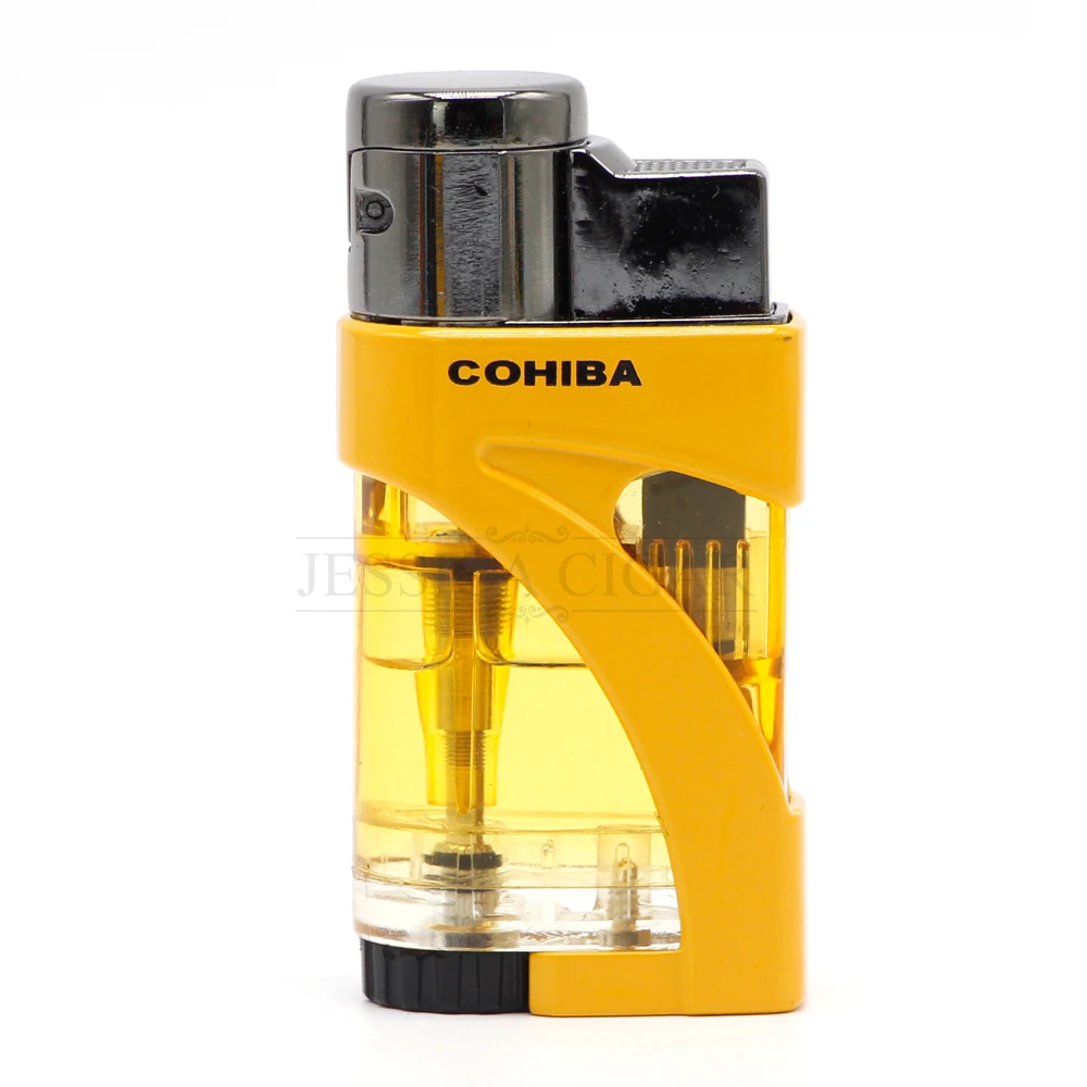 COHIBA Пластик прозрачный сигару Ligher 3 Джет Рамка зажигалка многоразового газовая