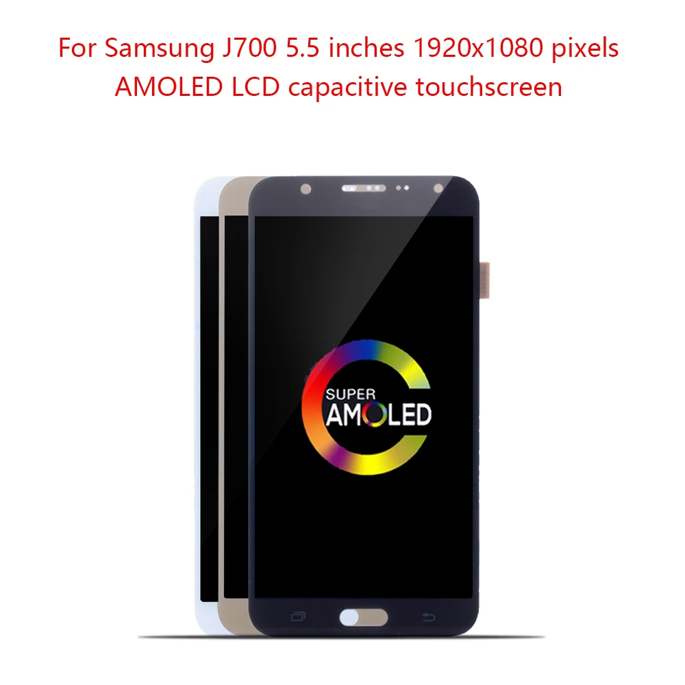 Оригинальный экран Super AMOLED 5 дюйма для SAMSUNG Galaxy J7 2015 J700 J700F J700M J700H ЖК-дисплей