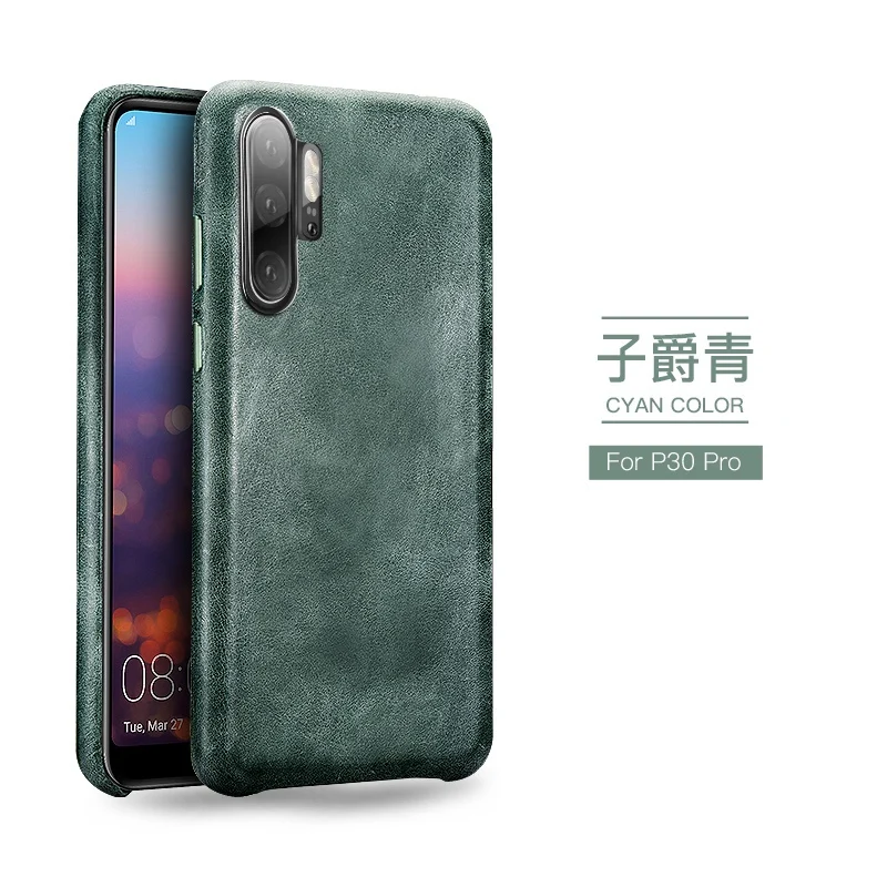 Первый слой воловьей кожи чехол для телефона huawei P30 PRO P30 чехол матовый Ретро Натуральная кожа - Цвет: 4 P30 PRO